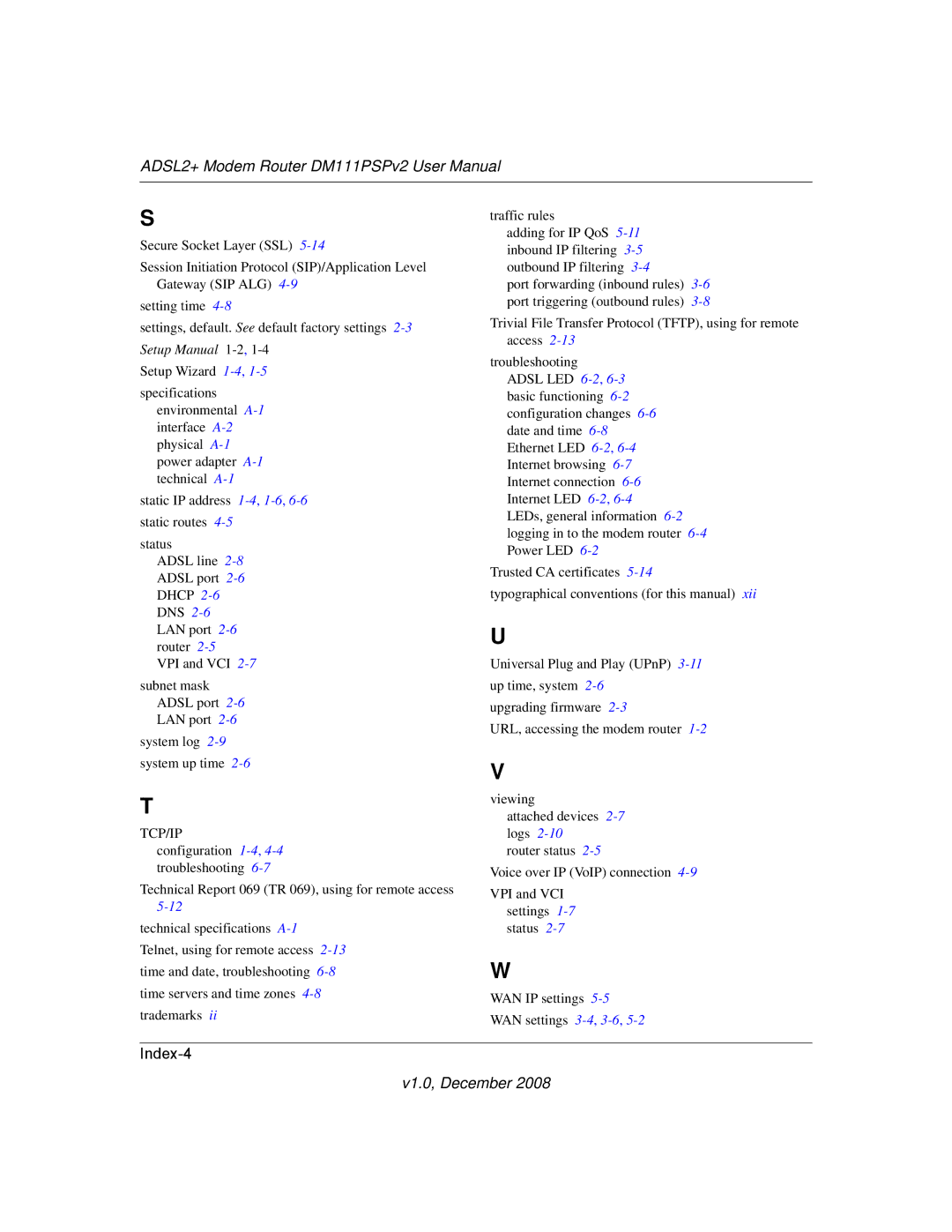 NETGEAR DM111PSPv2 user manual Index-4 