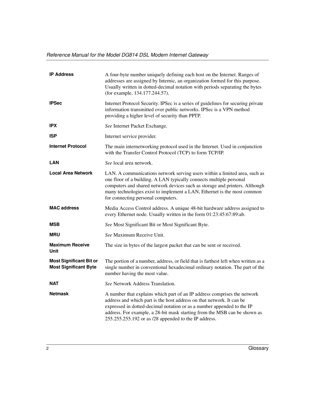 NETGEAR DM602 manual Ipx Isp 