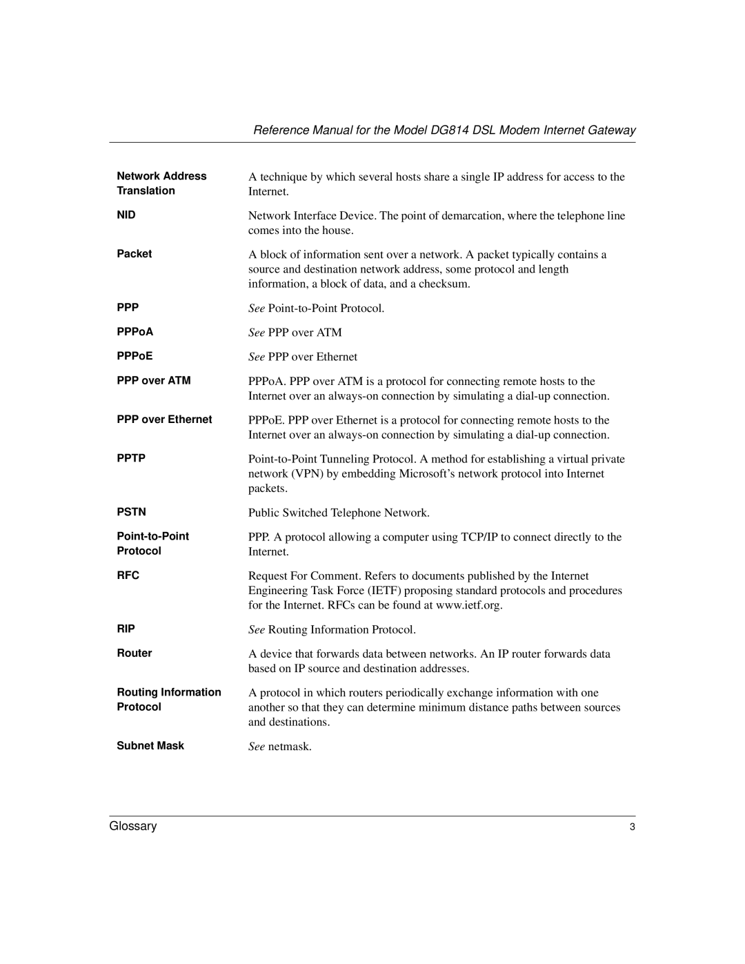 NETGEAR DM602 manual Public Switched Telephone Network 