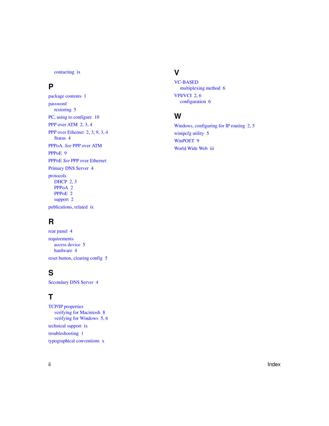 NETGEAR DM602 manual Index 