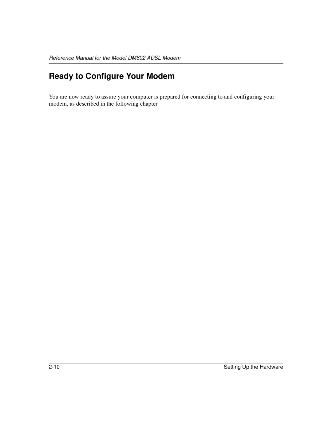 NETGEAR DM602 manual Ready to Configure Your Modem 