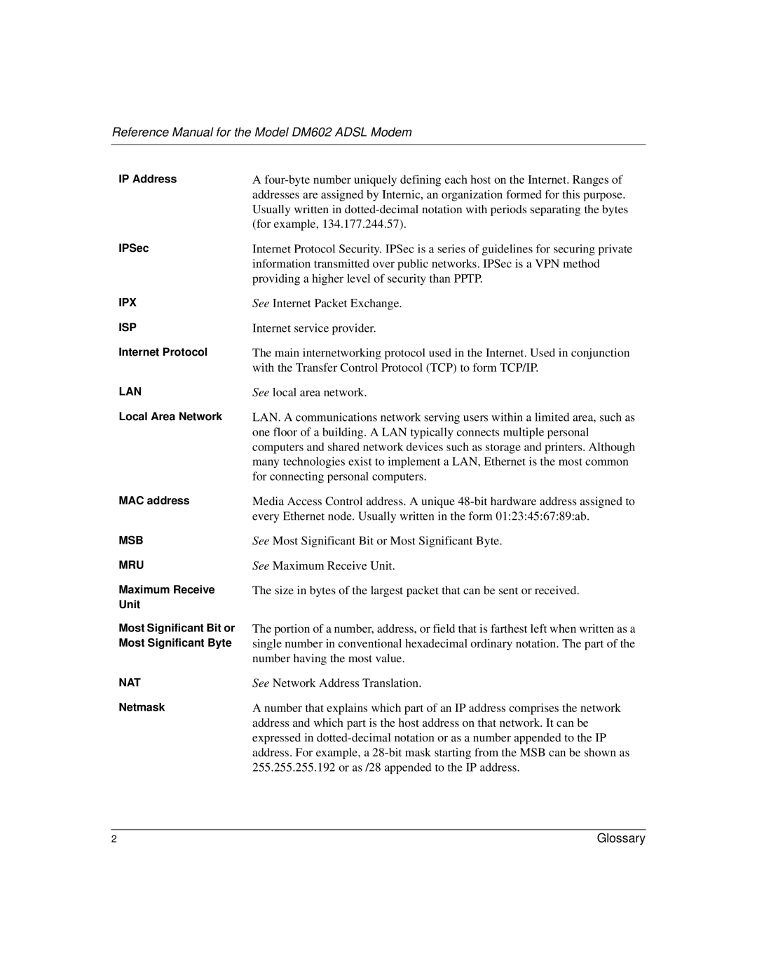 NETGEAR DM602 manual Ipx Isp 