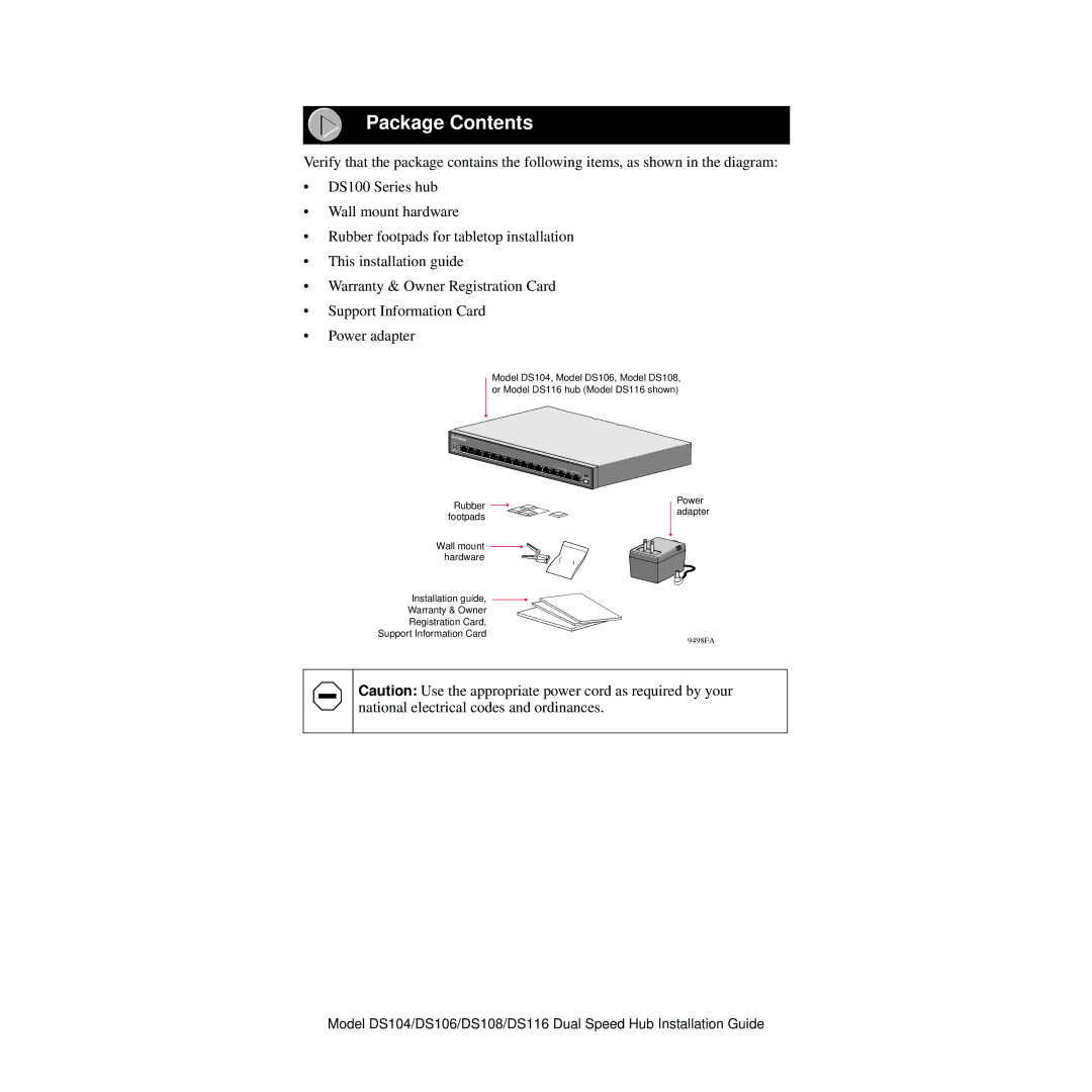 NETGEAR DS104, DS116, DS108, DS106 manual Package Contents 