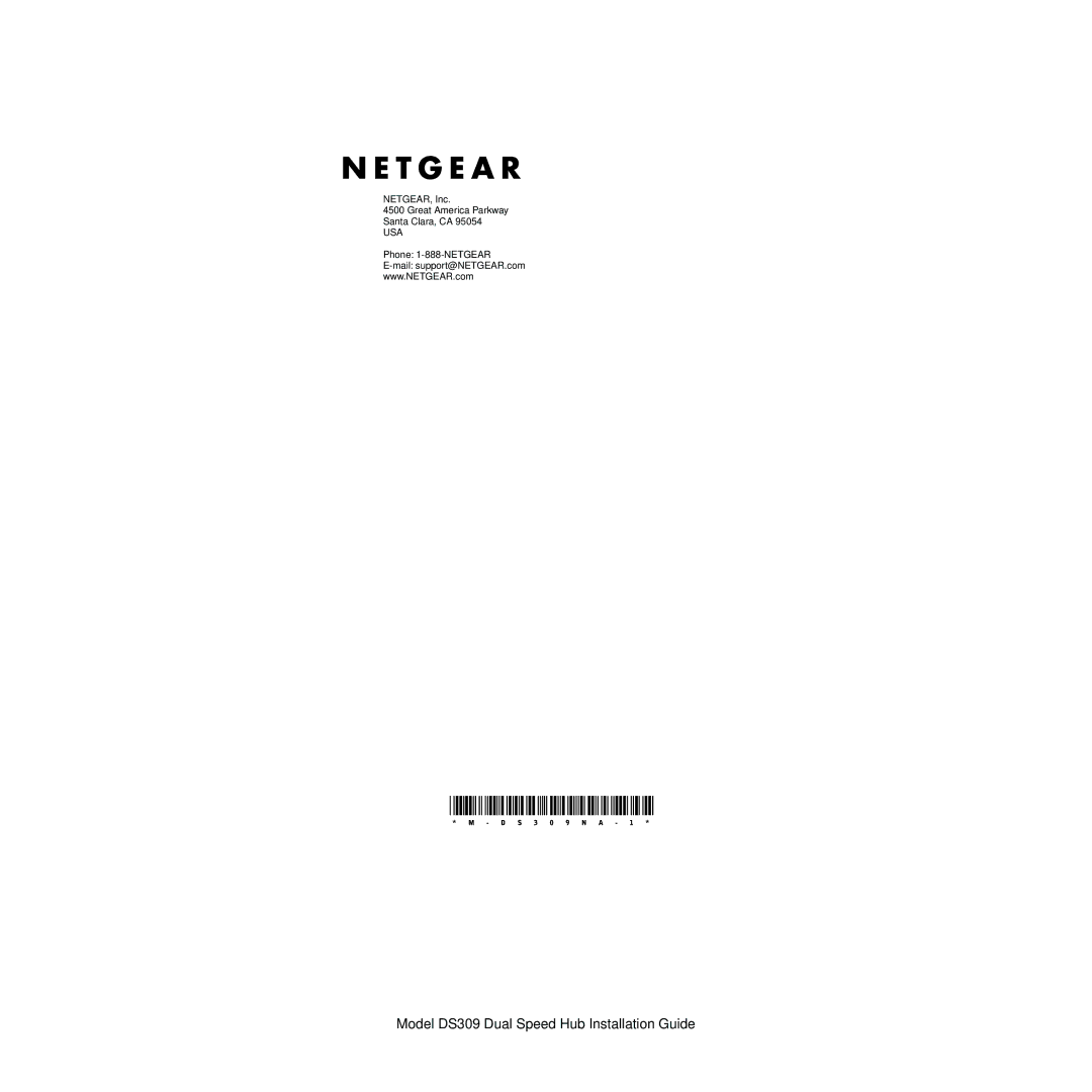 NETGEAR manual DS309NA-1 