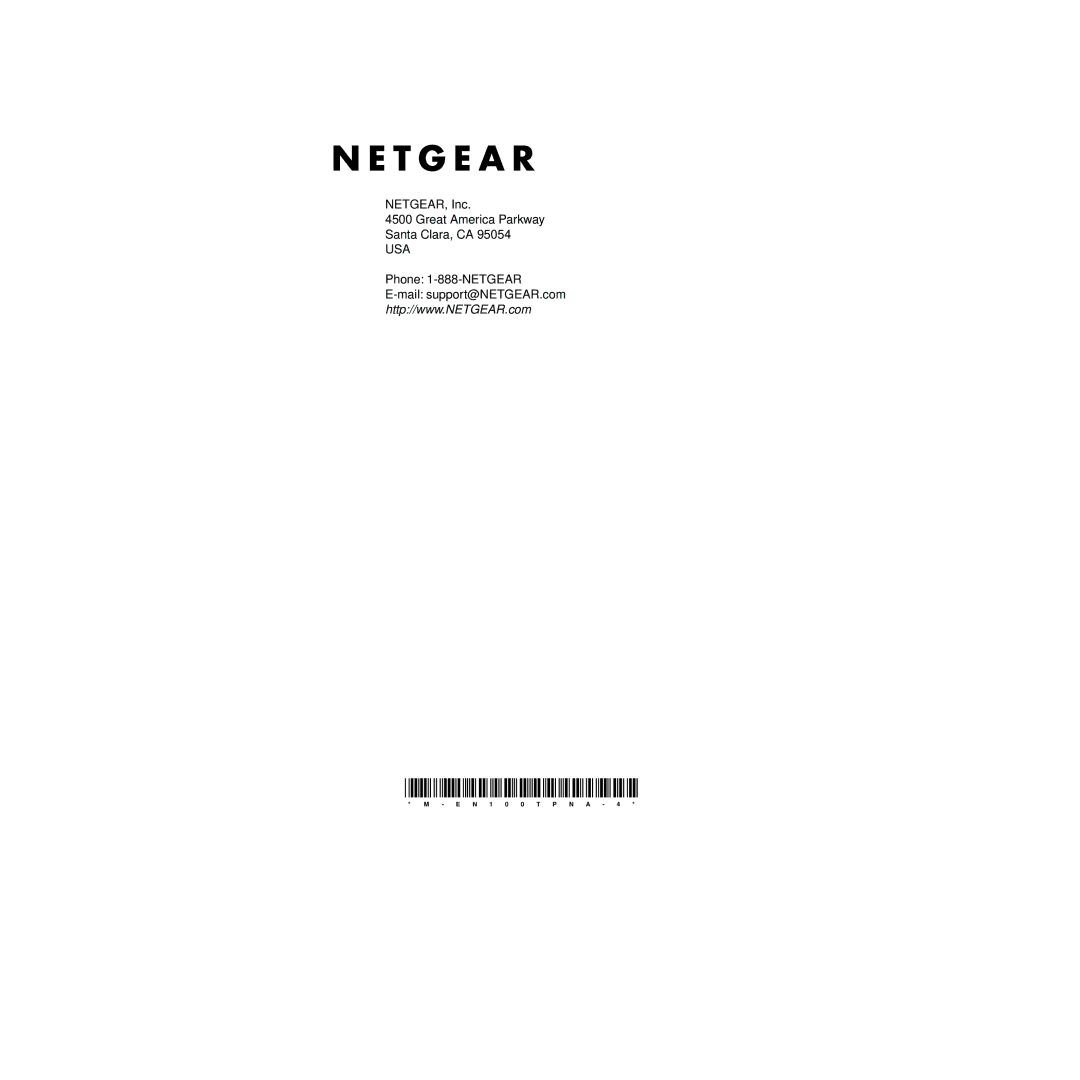 NETGEAR EN104TP manual EN100TPNA-4 