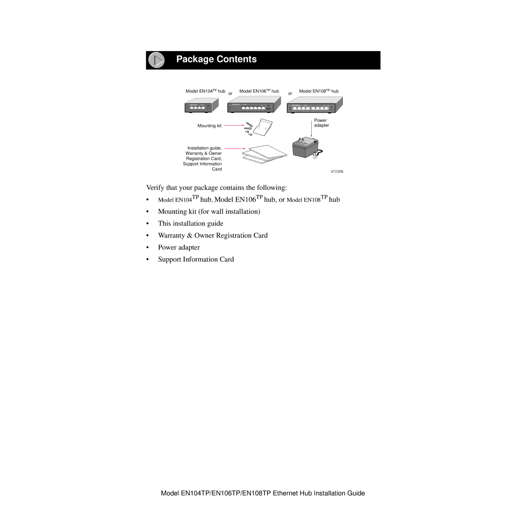 NETGEAR EN104TP manual Package Contents 