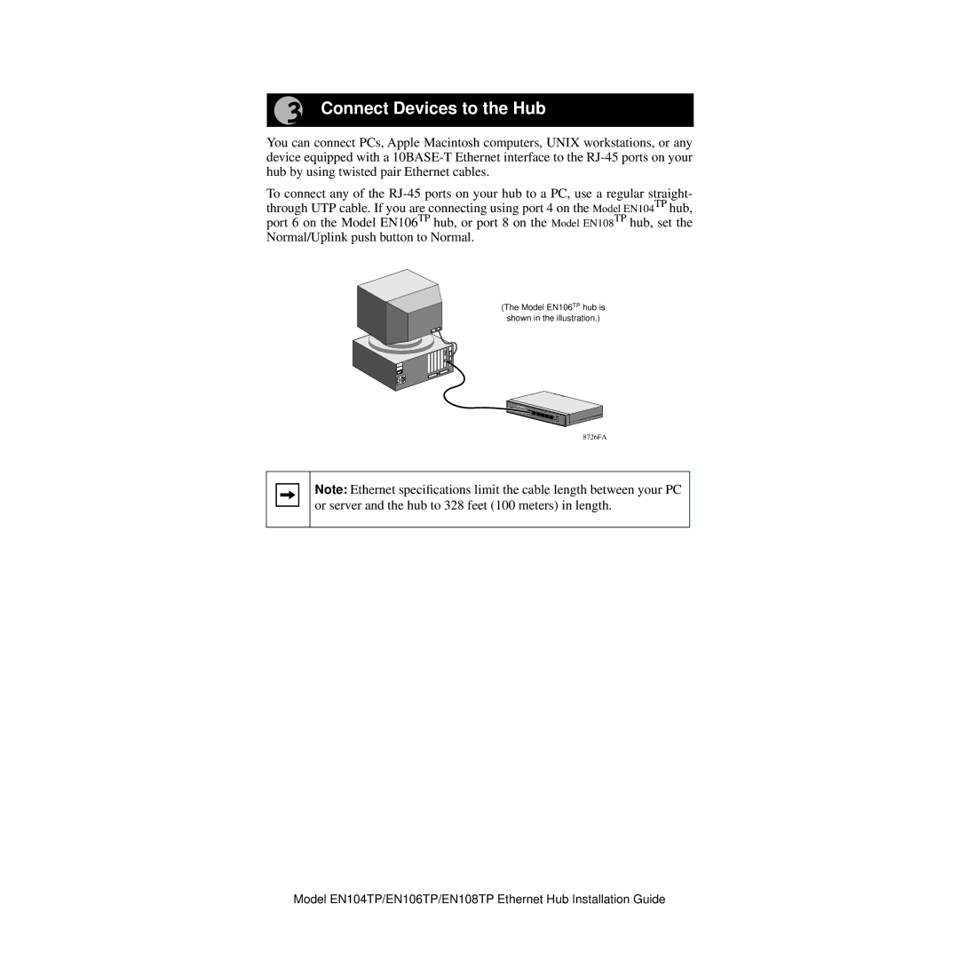 NETGEAR EN104TP manual Connect Devices to the Hub 