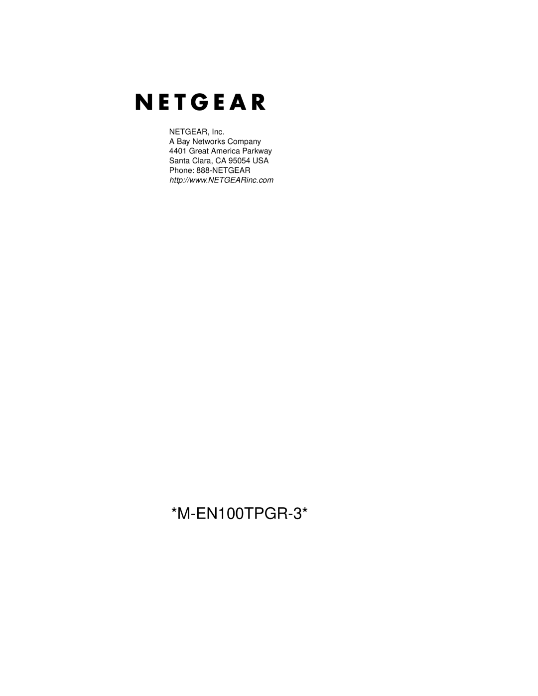 NETGEAR EN106TP, EN108TP manual EN100TPGR-3 