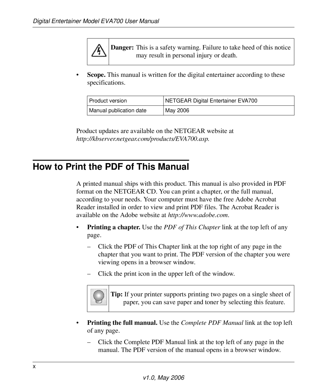 NETGEAR EVA700 user manual V1.0, May 