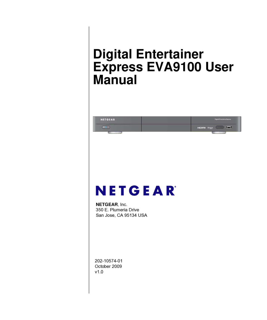 NETGEAR user manual Digital Entertainer Express EVA9100 User Manual, NETGEAR, Inc 