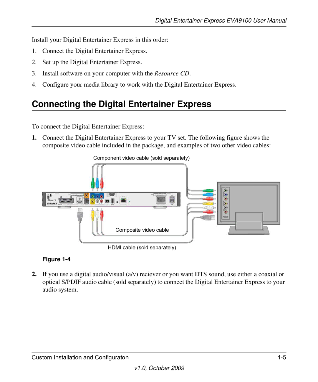 NETGEAR EVA9100 user manual Connecting the Digital Entertainer Express 