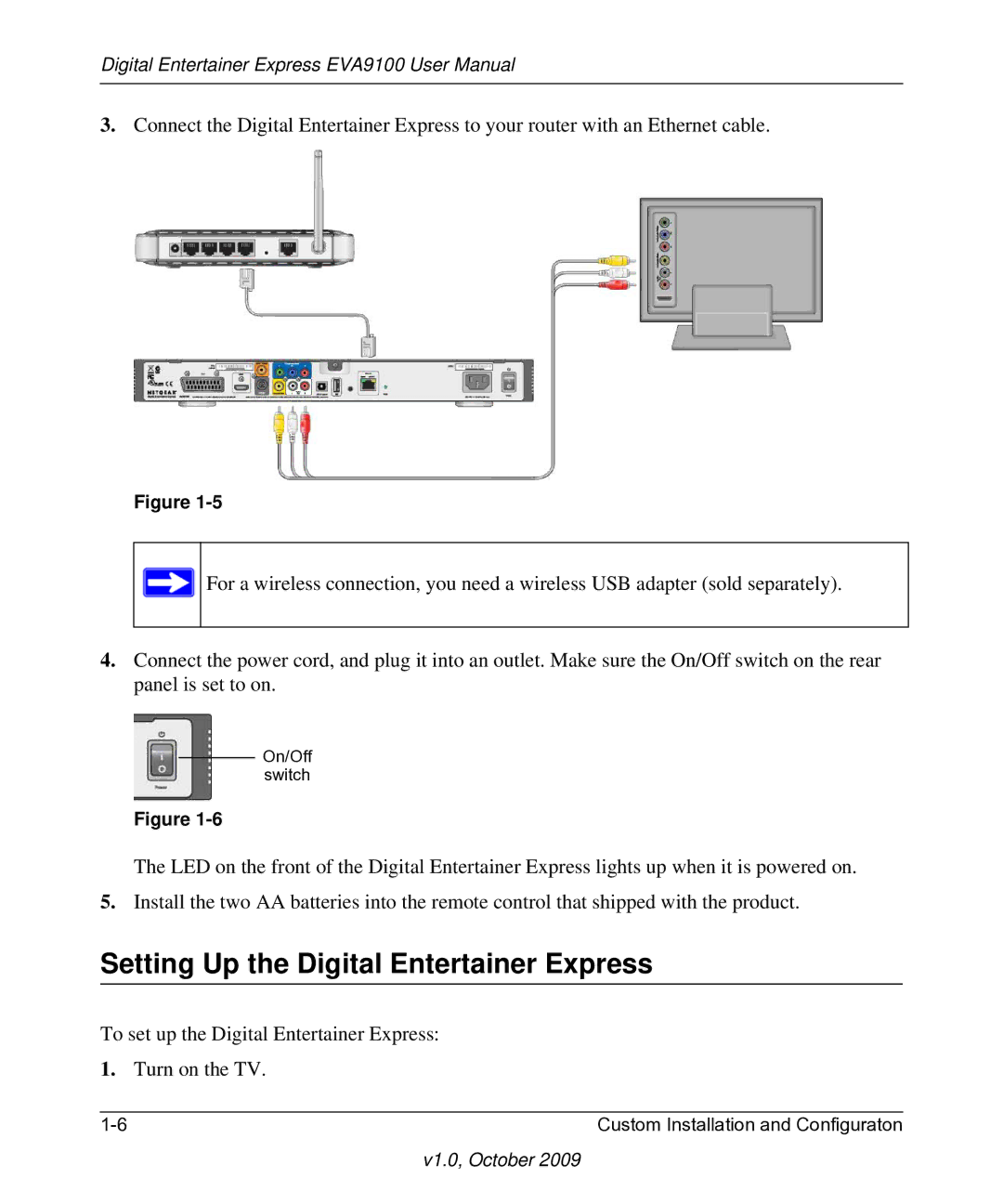 NETGEAR EVA9100 user manual Setting Up the Digital Entertainer Express 