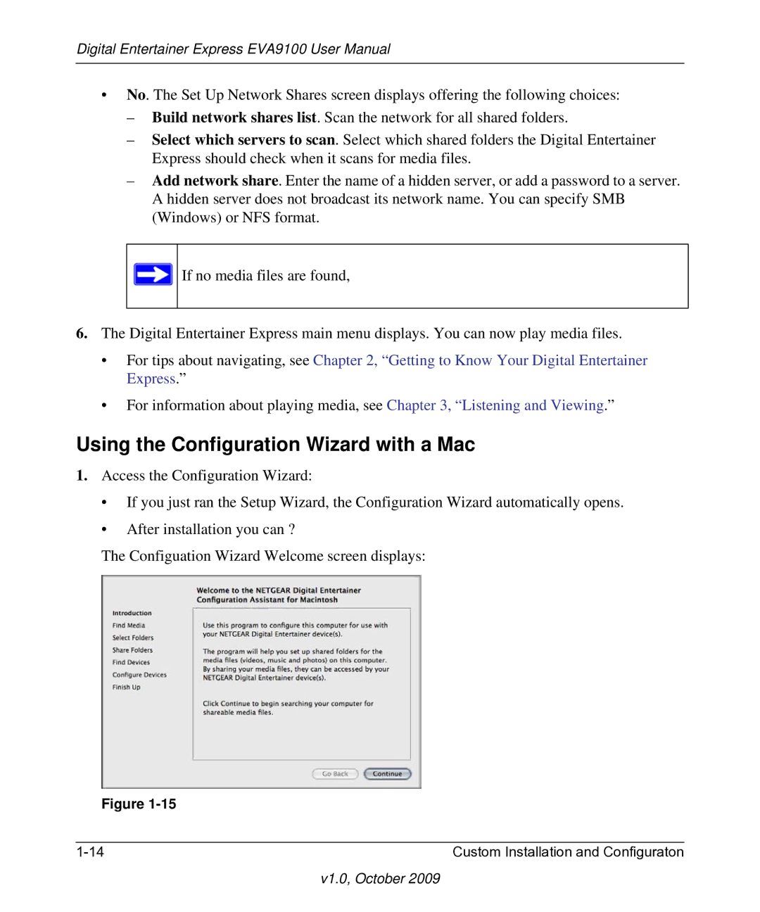 NETGEAR EVA9100 user manual Using the Configuration Wizard with a Mac 