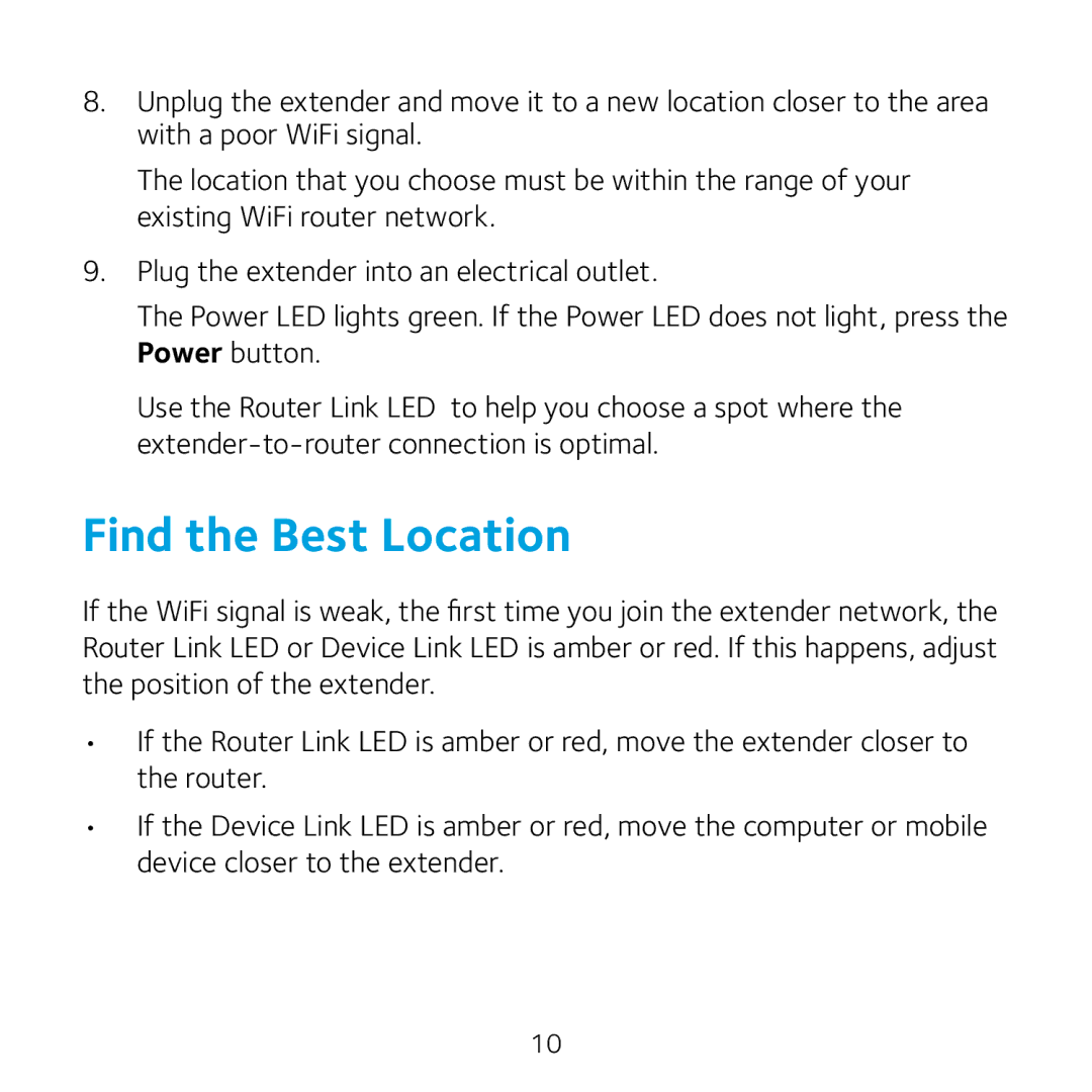 NETGEAR EX2700 manual Find the Best Location 