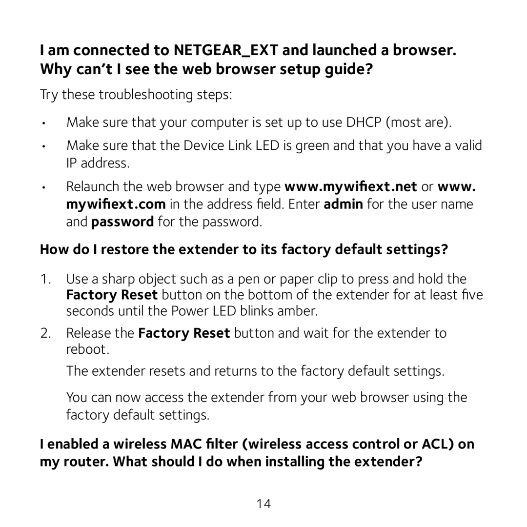 NETGEAR EX2700 manual 