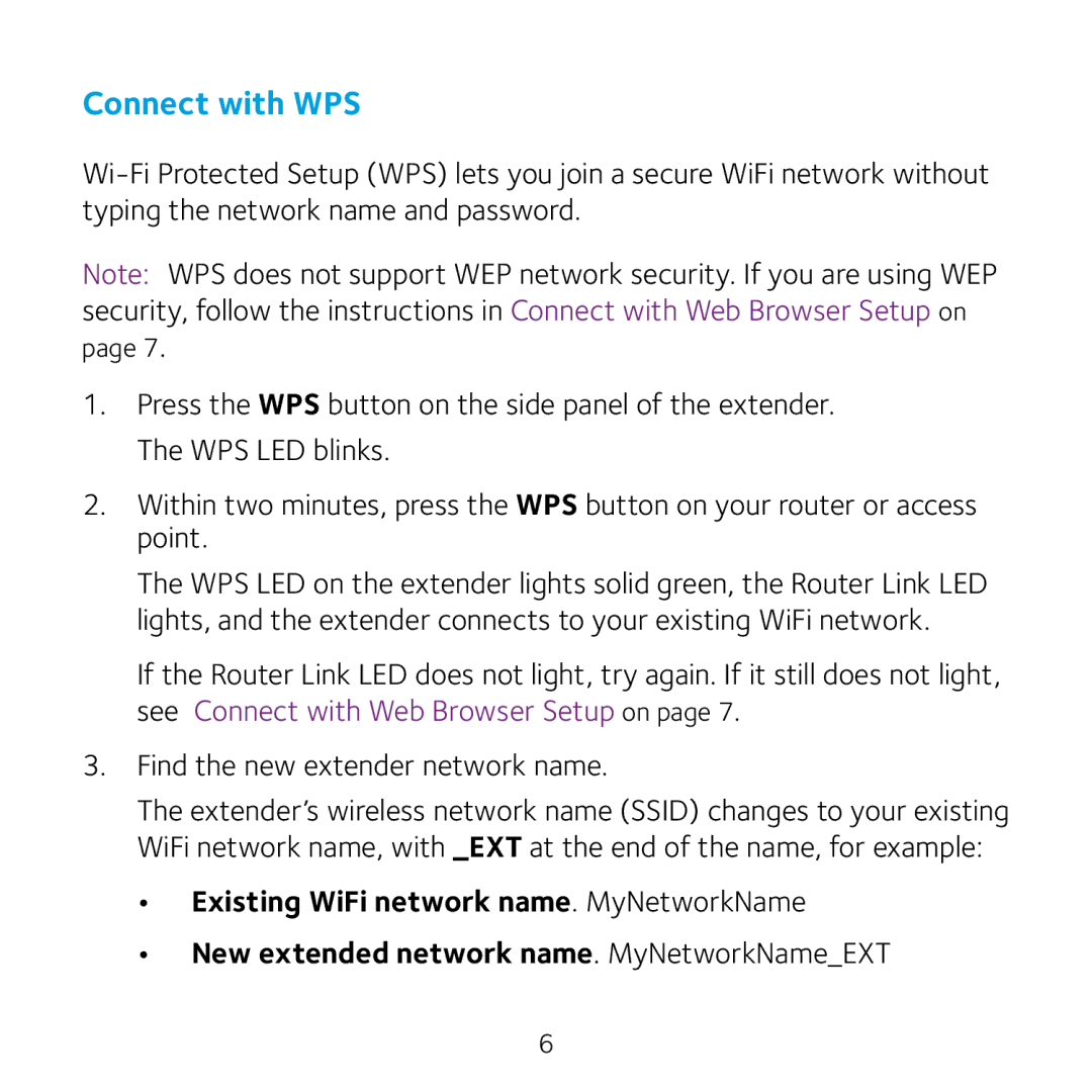 NETGEAR EX2700 manual Connect with WPS 