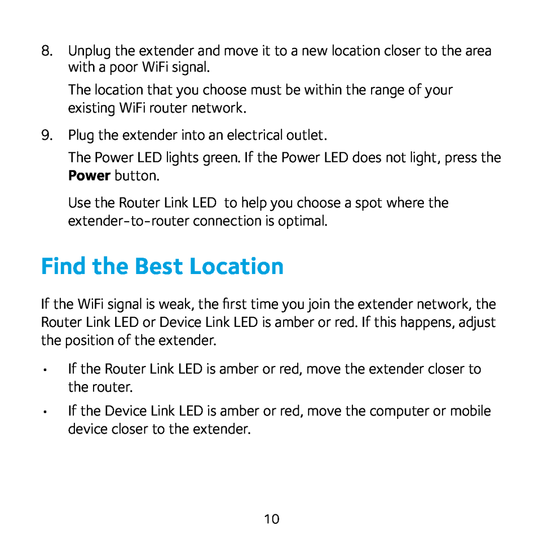 NETGEAR EX2700 manual Find the Best Location 
