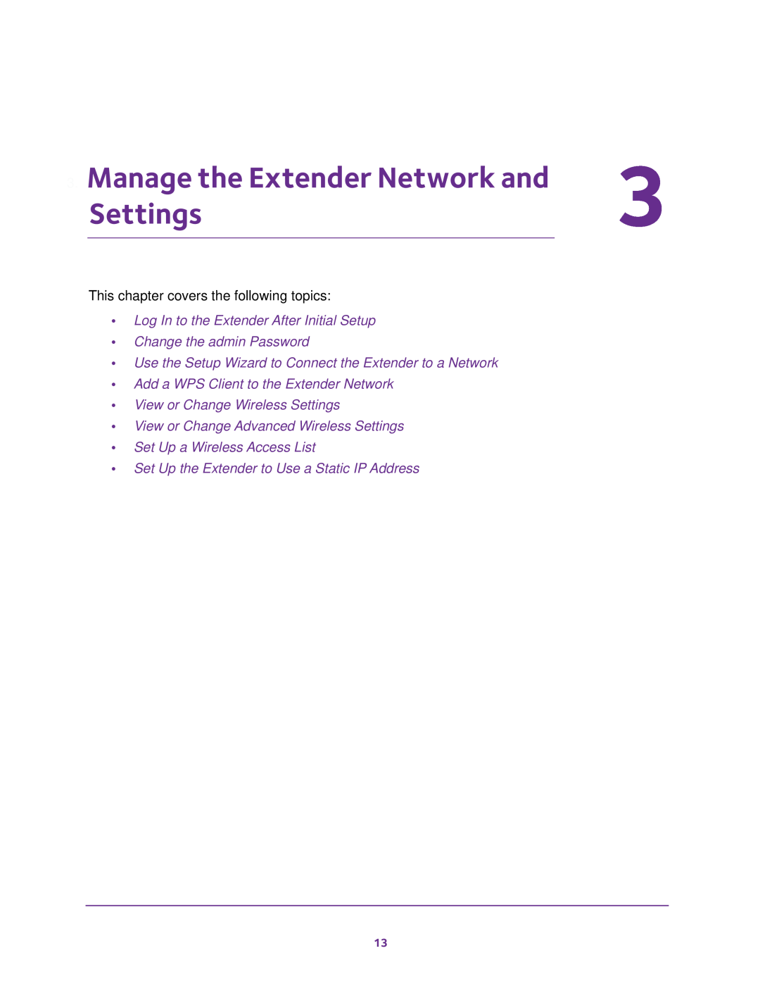 NETGEAR EX2700 Settings, Manage the Extender Network and, Use the Setup Wizard to Connect the Extender to a Network 