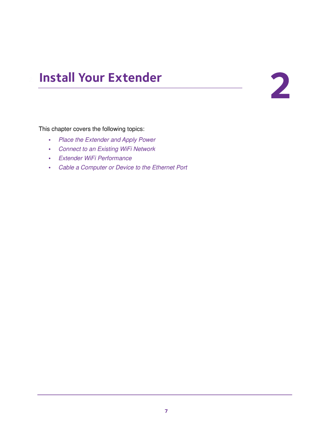 NETGEAR EX2700 Install Your Extender, Place the Extender and Apply Power, Cable a Computer or Device to the Ethernet Port 