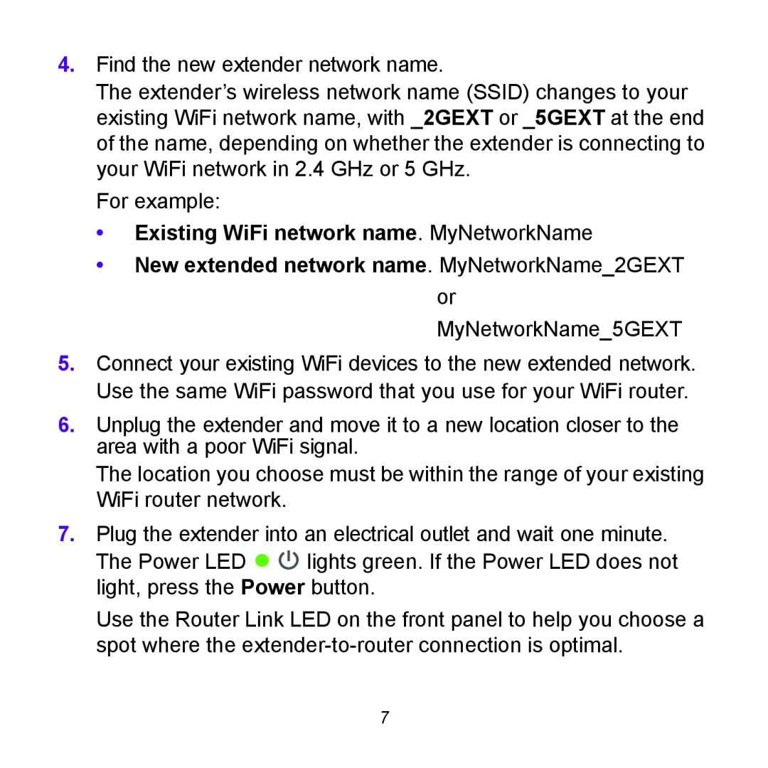 NETGEAR EX6100 manual Existing WiFi network name. MyNetworkName 