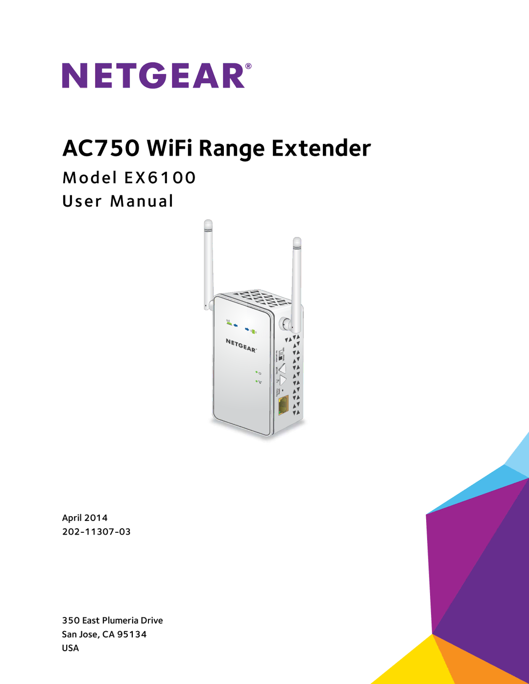 NETGEAR EX6100100NAS user manual AC750 WiFi Range Extender 