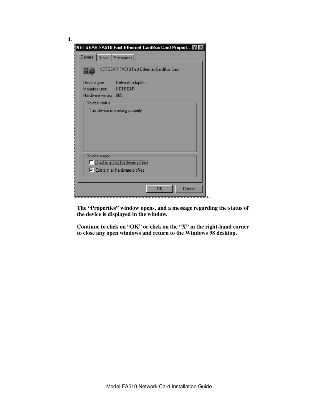 NETGEAR manual Model FA510 Network Card Installation Guide 