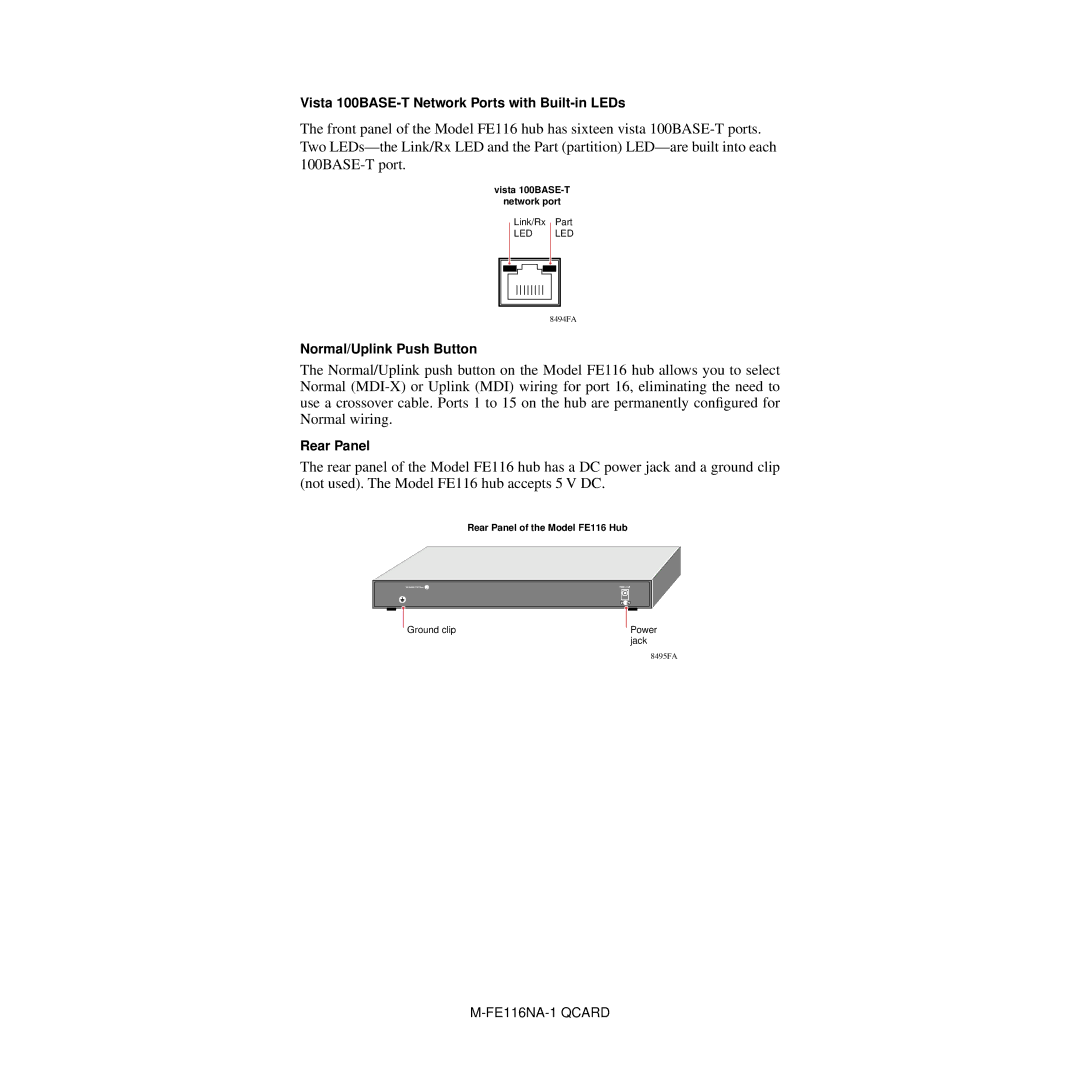 NETGEAR FE116 manual Vista 100BASE-T Network Ports with Built-in LEDs 