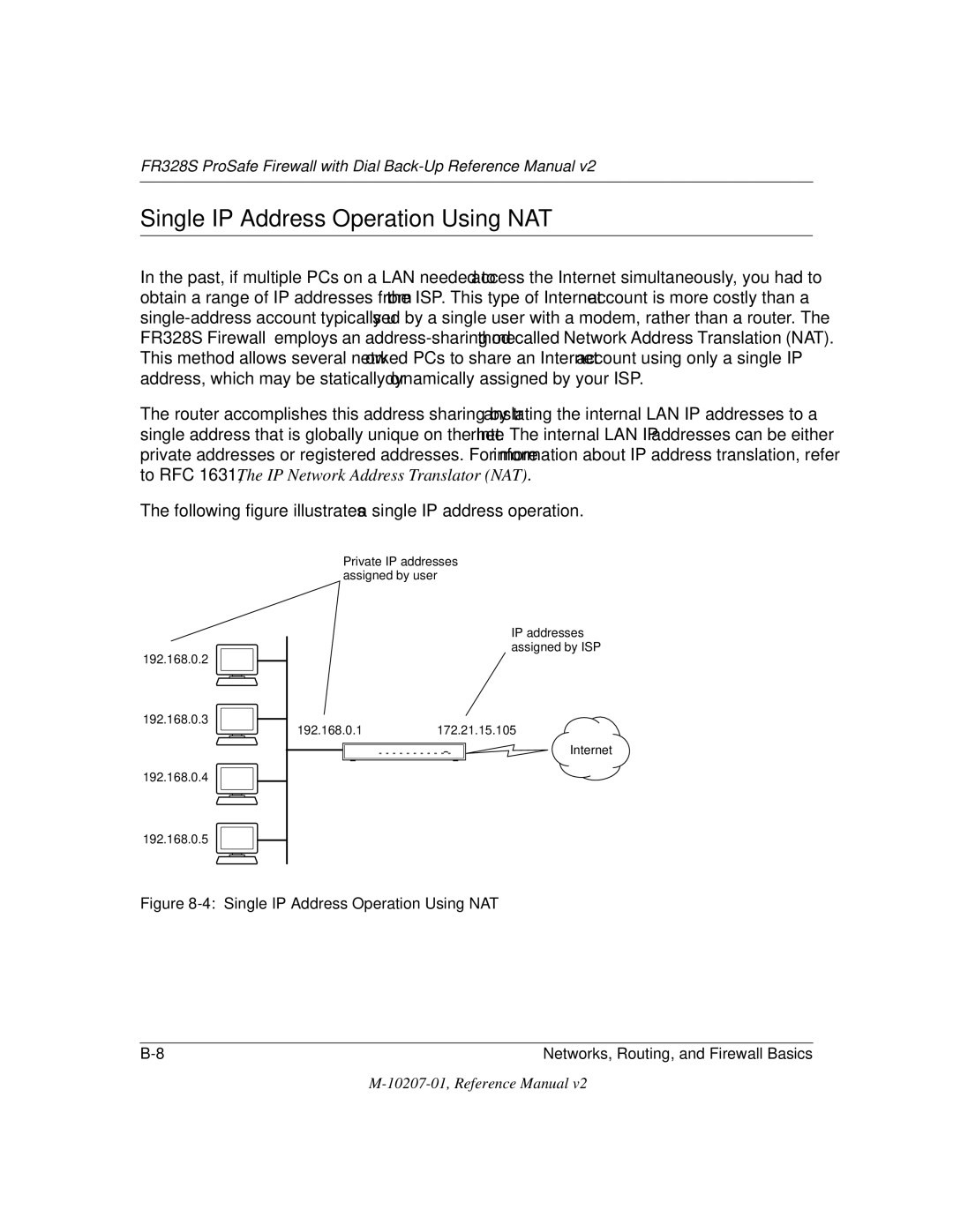 NETGEAR FR328S manual Single IP Address Operation Using NAT 