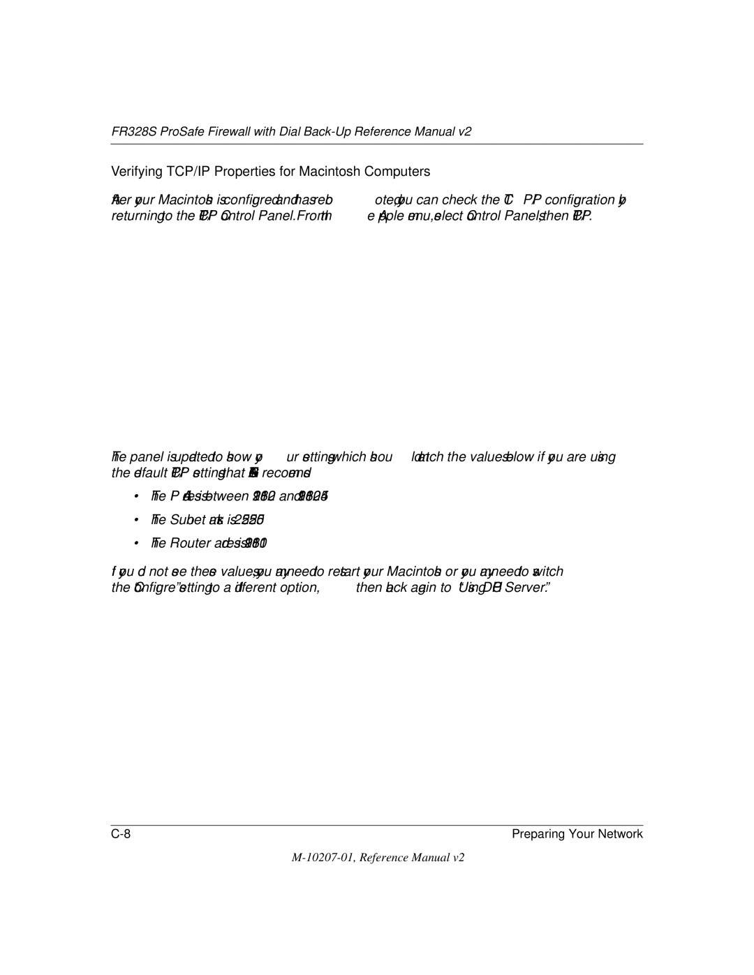 NETGEAR FR328S manual Verifying TCP/IP Properties for Macintosh Computers 