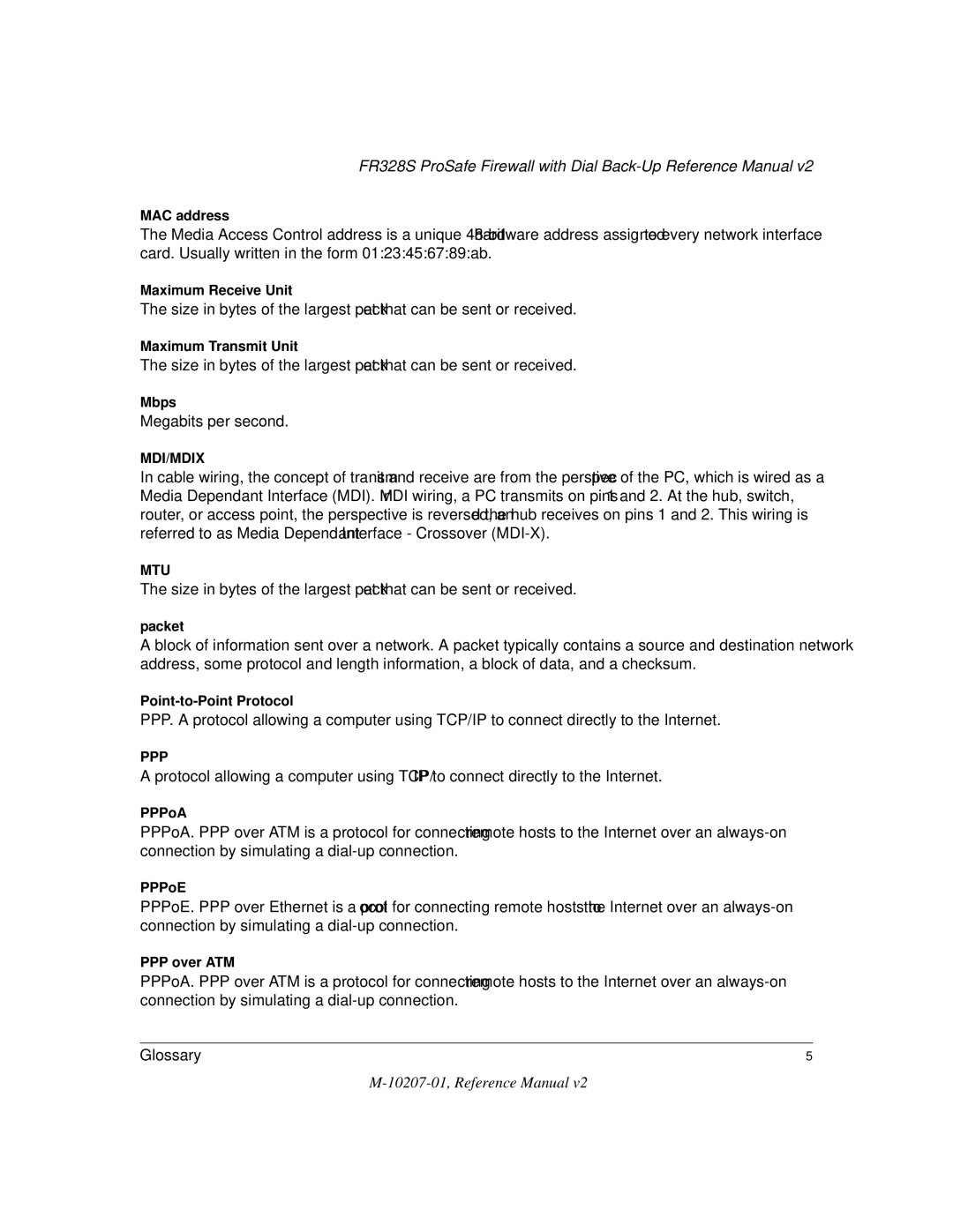 NETGEAR FR328S manual Megabits per second 