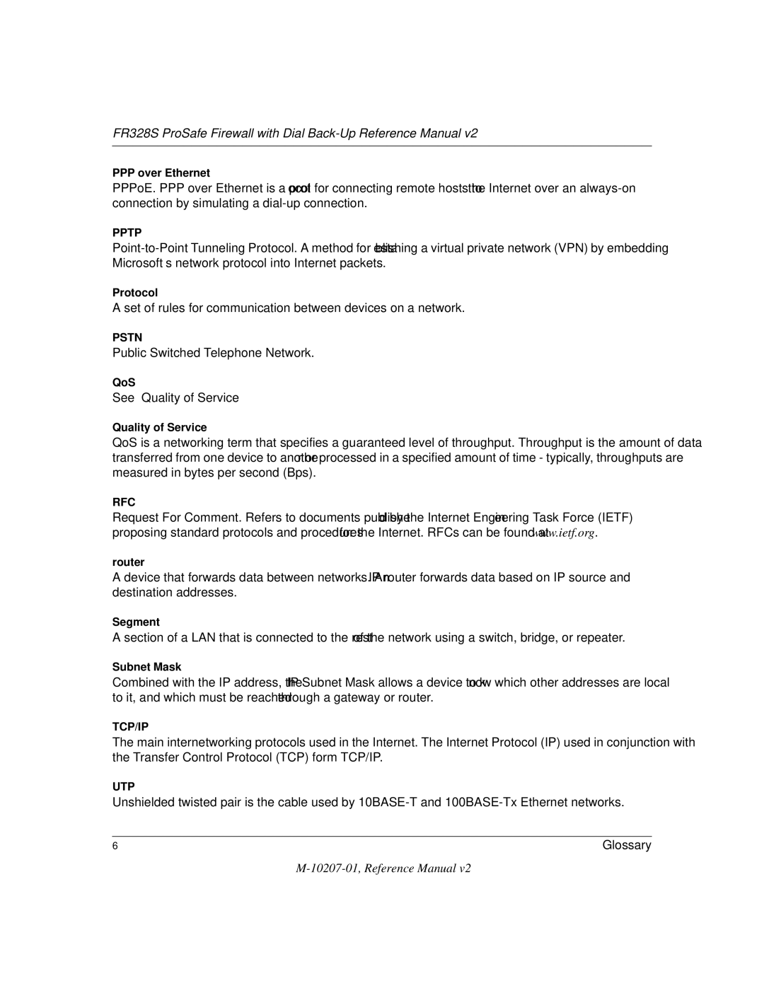 NETGEAR FR328S manual Set of rules for communication between devices on a network 