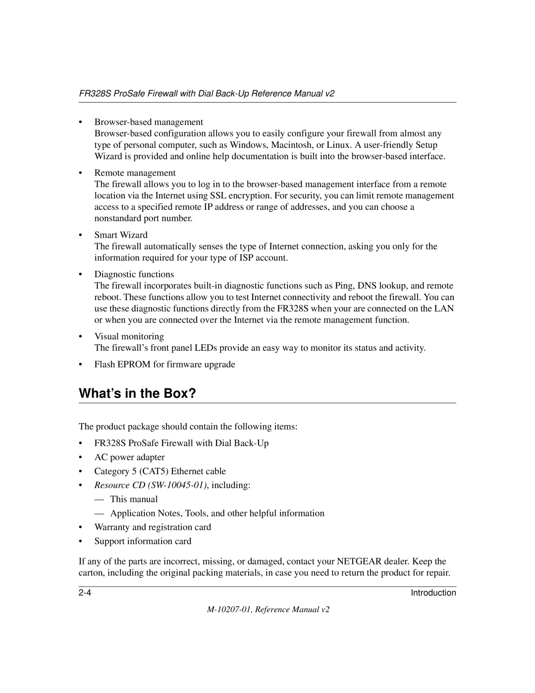 NETGEAR FR328S manual What’s in the Box?, Resource CD SW-10045-01, including 