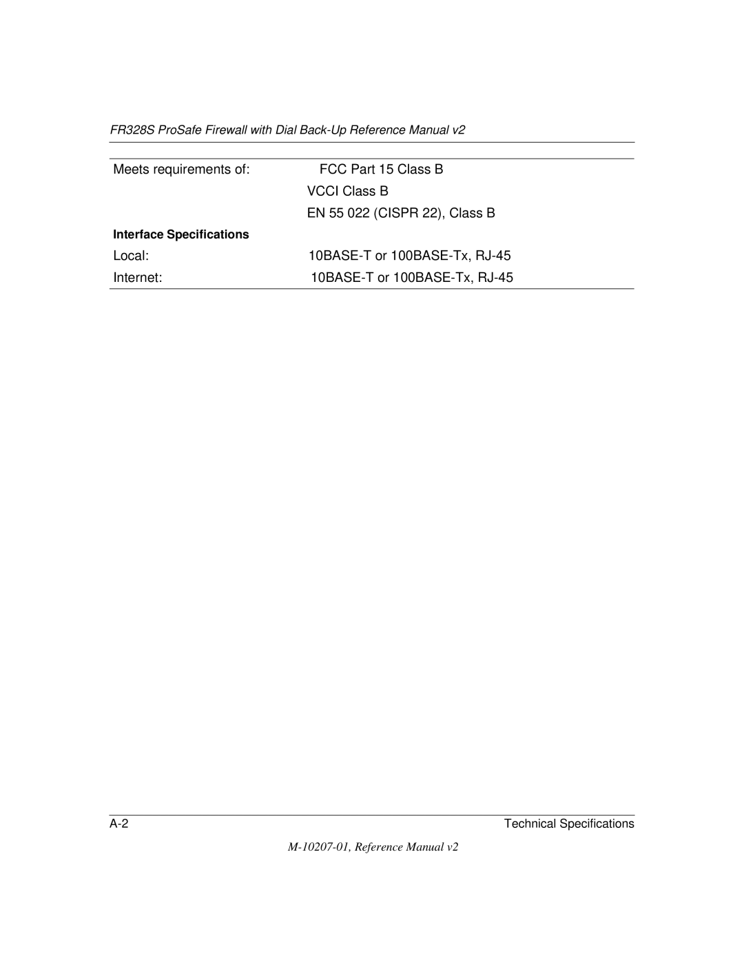 NETGEAR FR328S manual Local 10BASE-T or 100BASE-Tx, RJ-45 Internet 