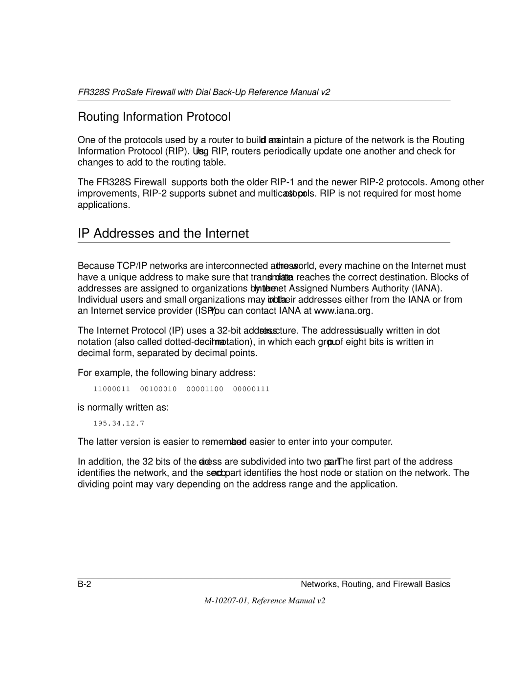 NETGEAR FR328S manual IP Addresses and the Internet, Routing Information Protocol 