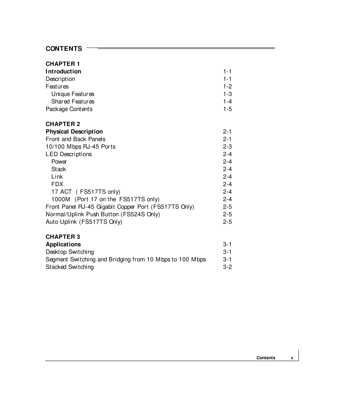 NETGEAR FS 524S, FS 517TS manual Contents 