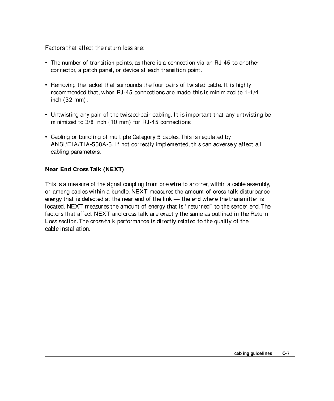 NETGEAR FS 524S, FS 517TS manual Near End Cross Talk Next 