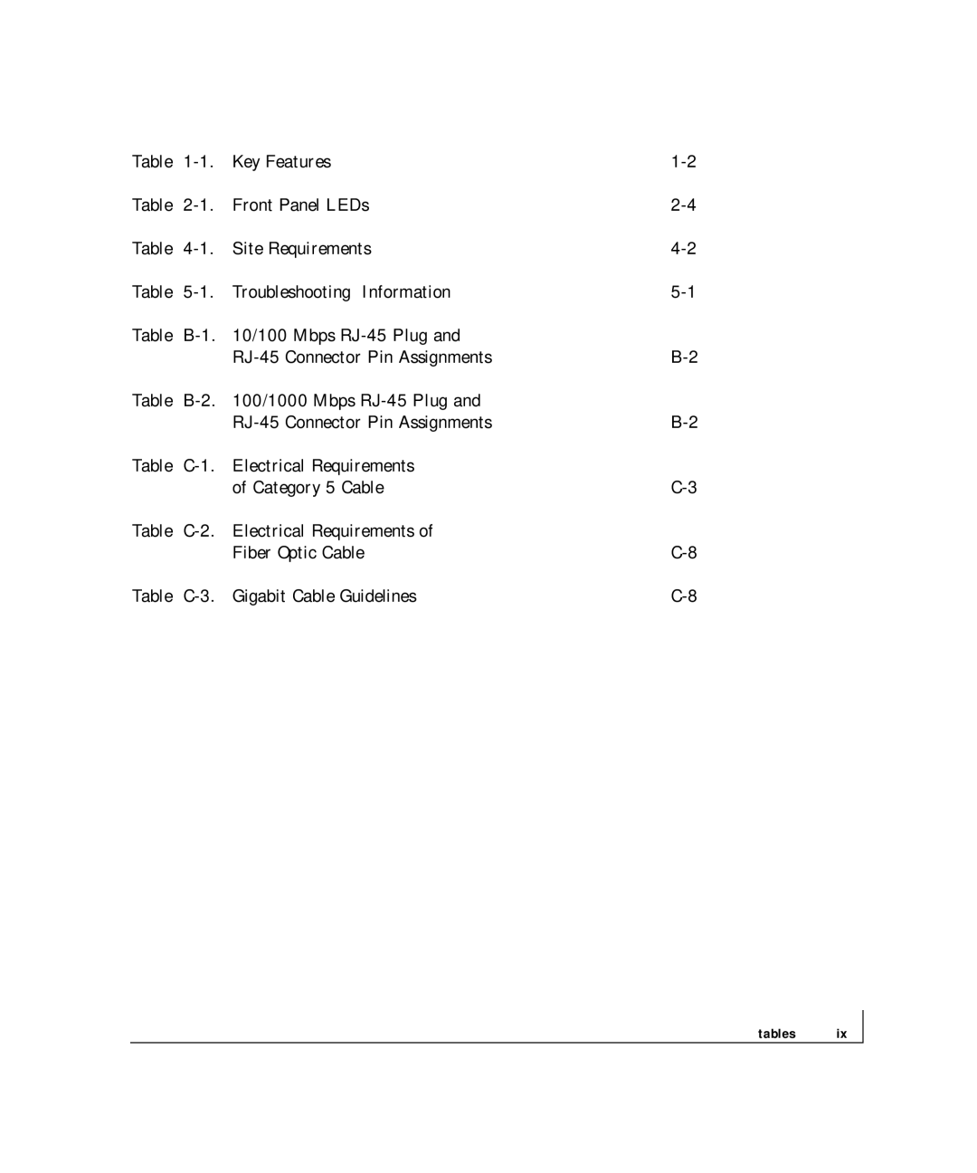 NETGEAR FS 750, FS 726 manual Tables 