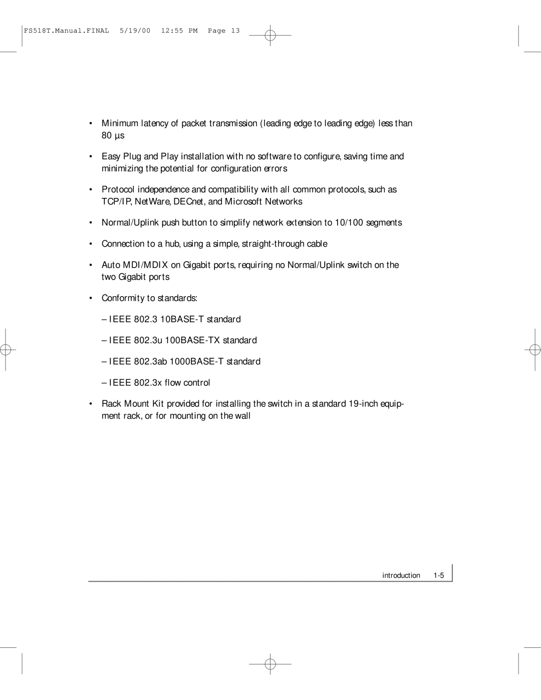 NETGEAR FS518T manual Introduction 