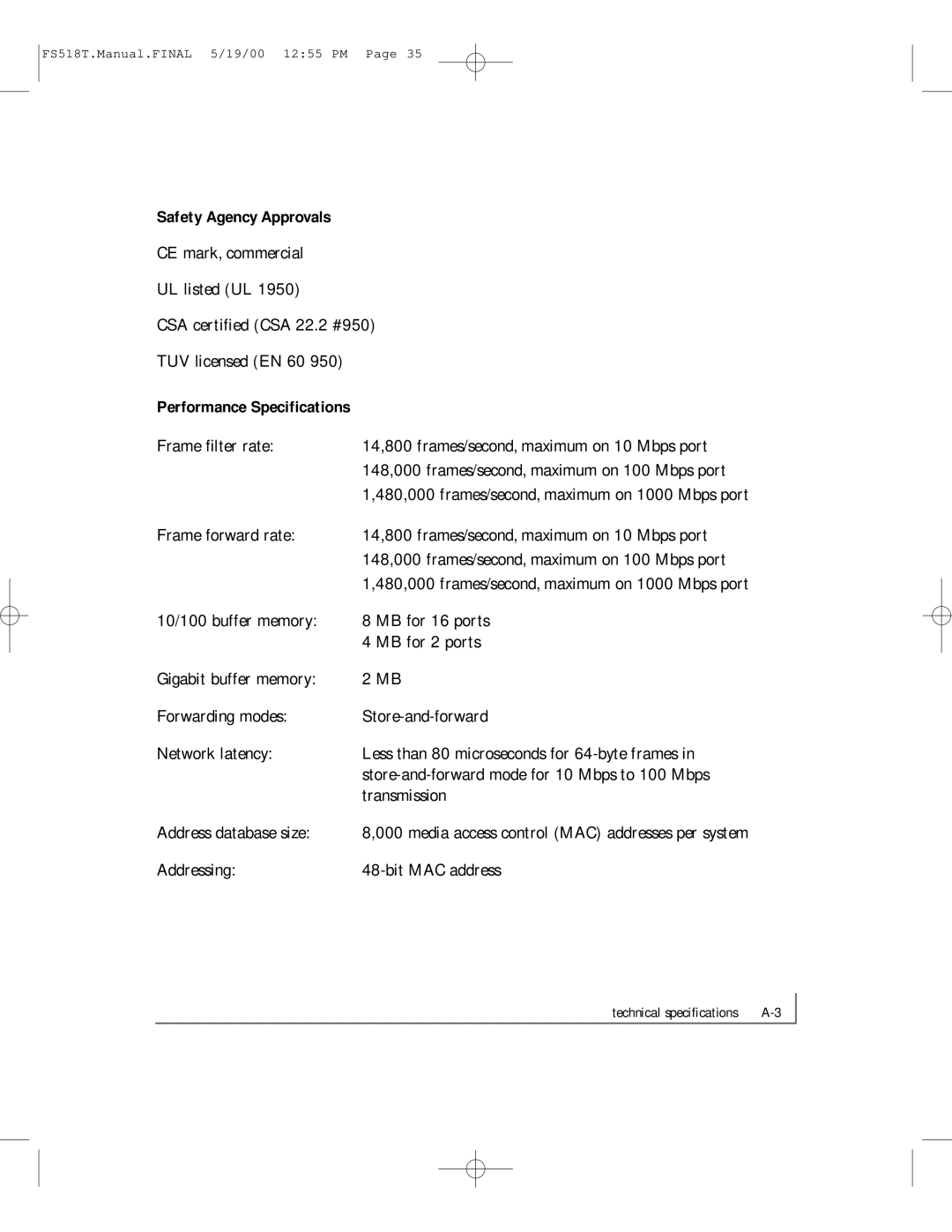 NETGEAR FS518T manual Addressing Bit MAC address 