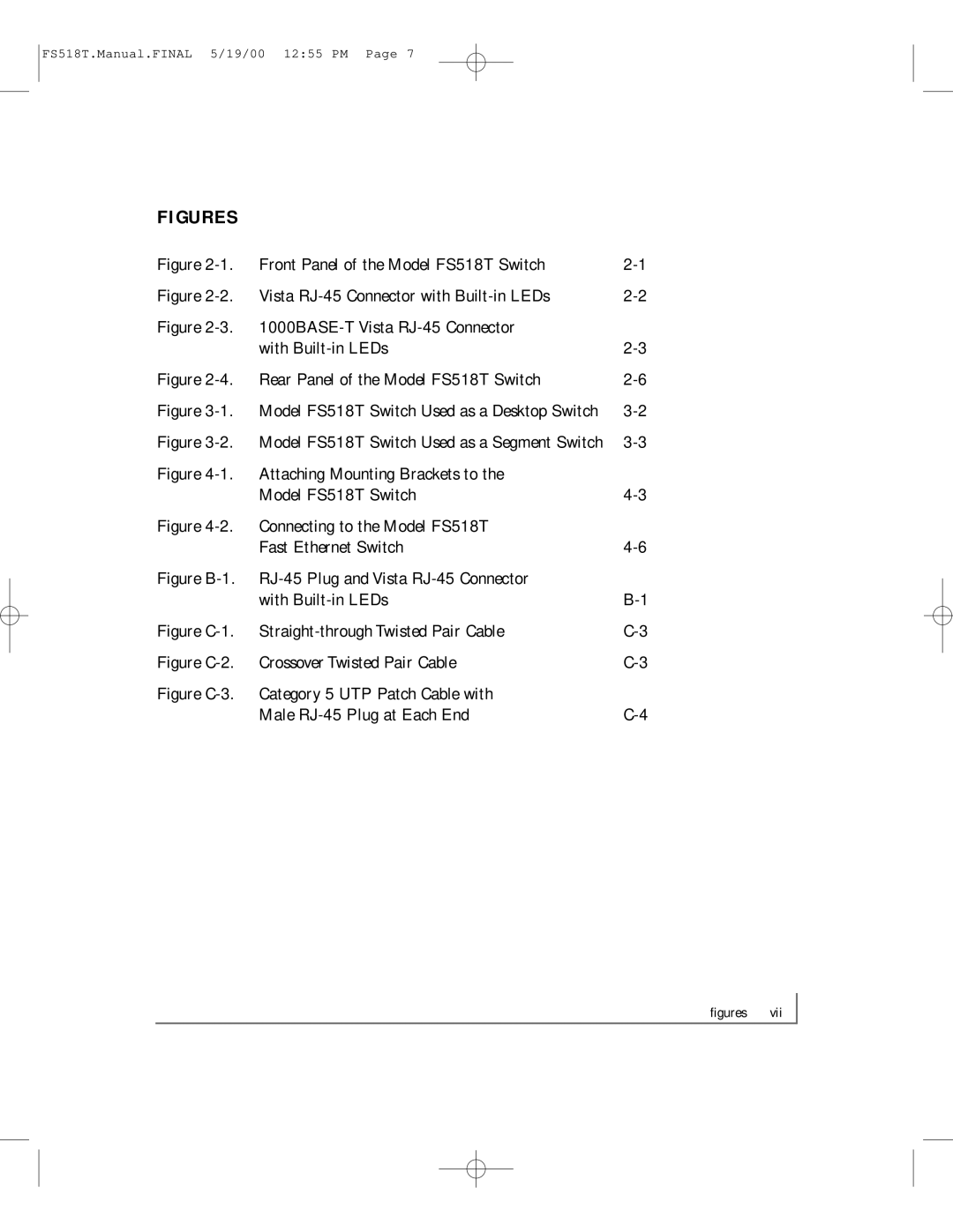 NETGEAR FS518T manual Figures 