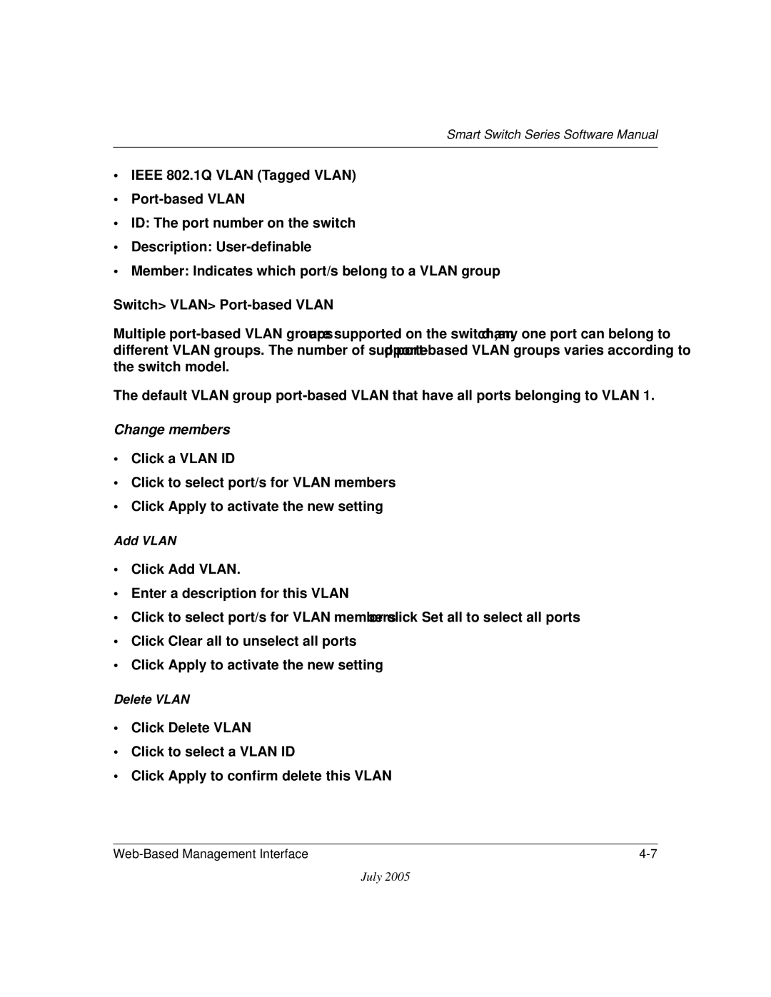 NETGEAR FS750T2NA, FS526T software manual Change members 