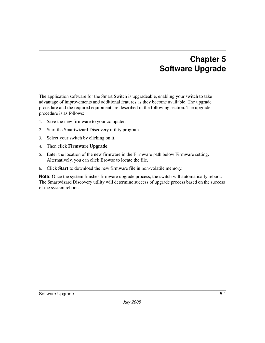 NETGEAR FS750T2NA, FS526T software manual Chapter Software Upgrade, Then click Firmware Upgrade 