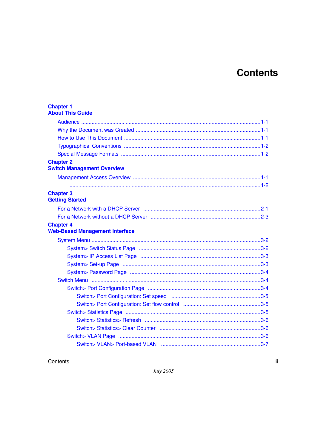 NETGEAR FS750T2NA, FS526T software manual Contents 