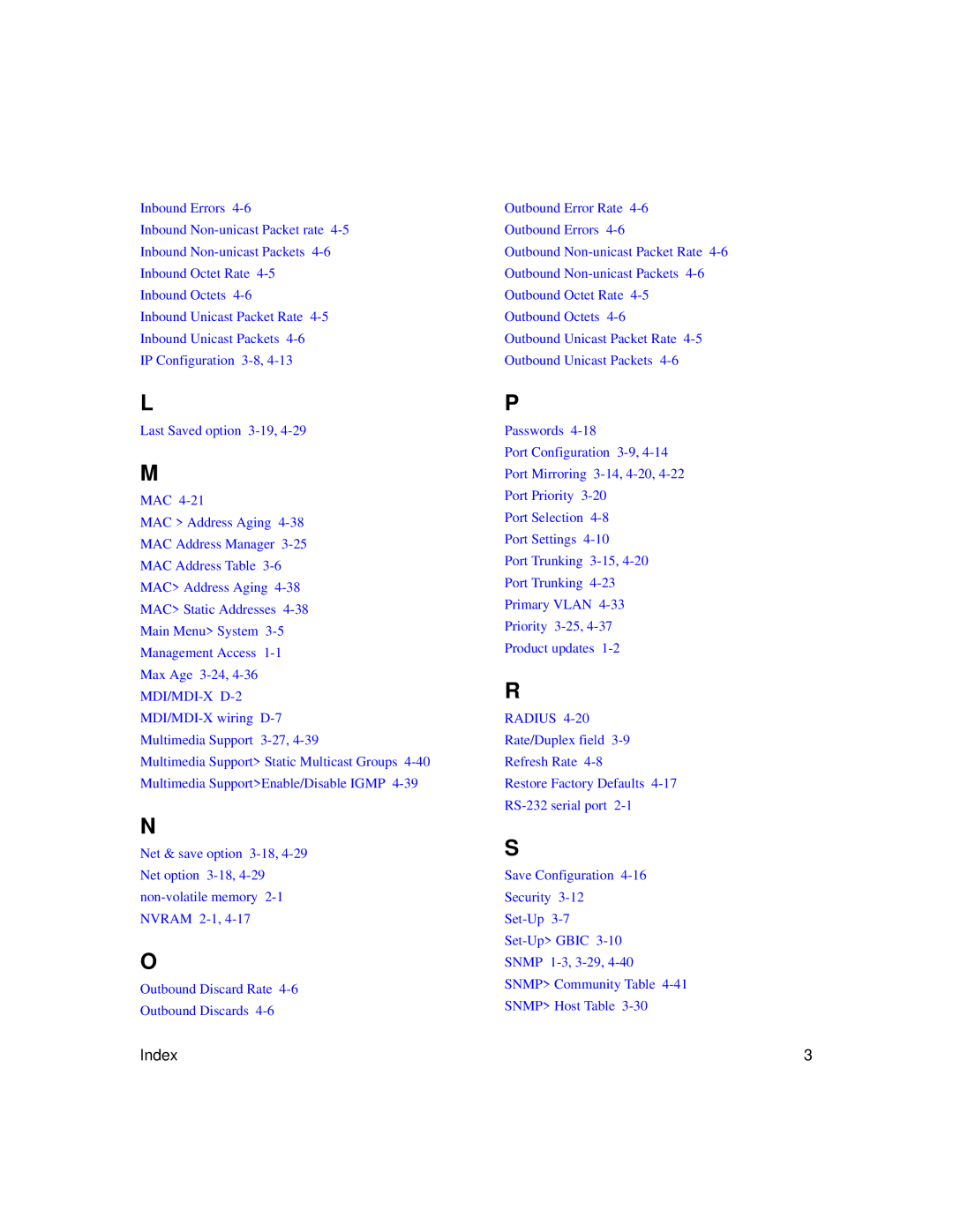 NETGEAR FS750T2NA, FS526T software manual Index 