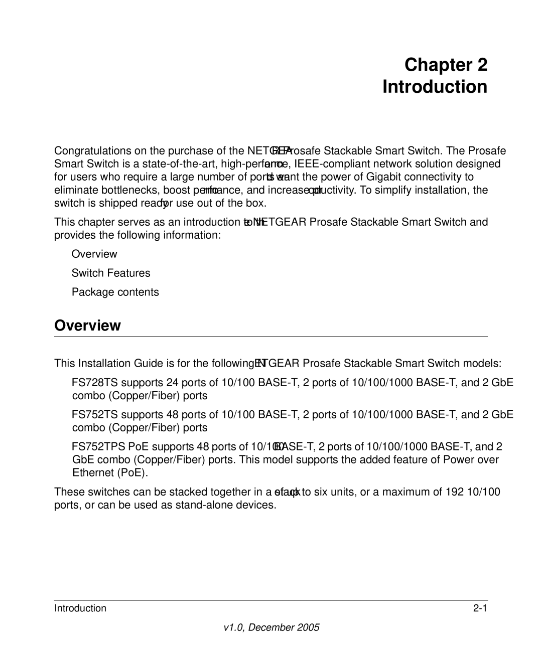 NETGEAR FS700TS manual Chapter Introduction, Overview 