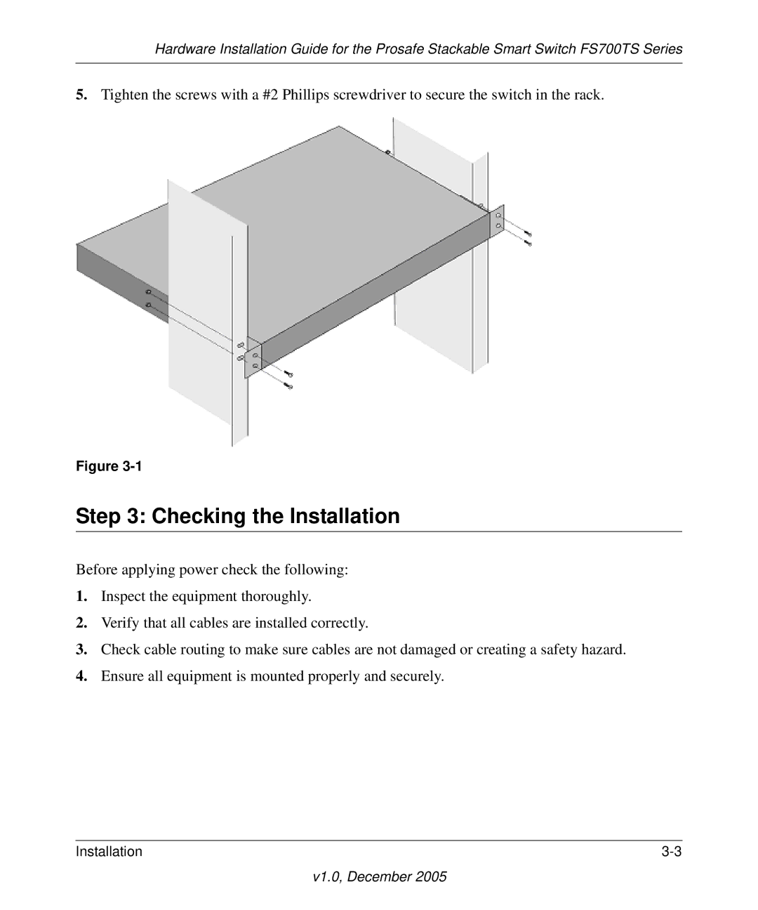 NETGEAR FS700TS manual Checking the Installation 