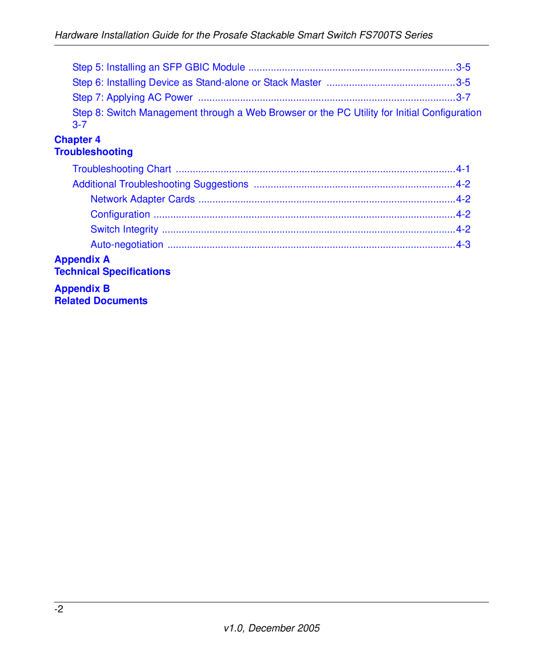 NETGEAR FS700TS manual Chapter Troubleshooting 