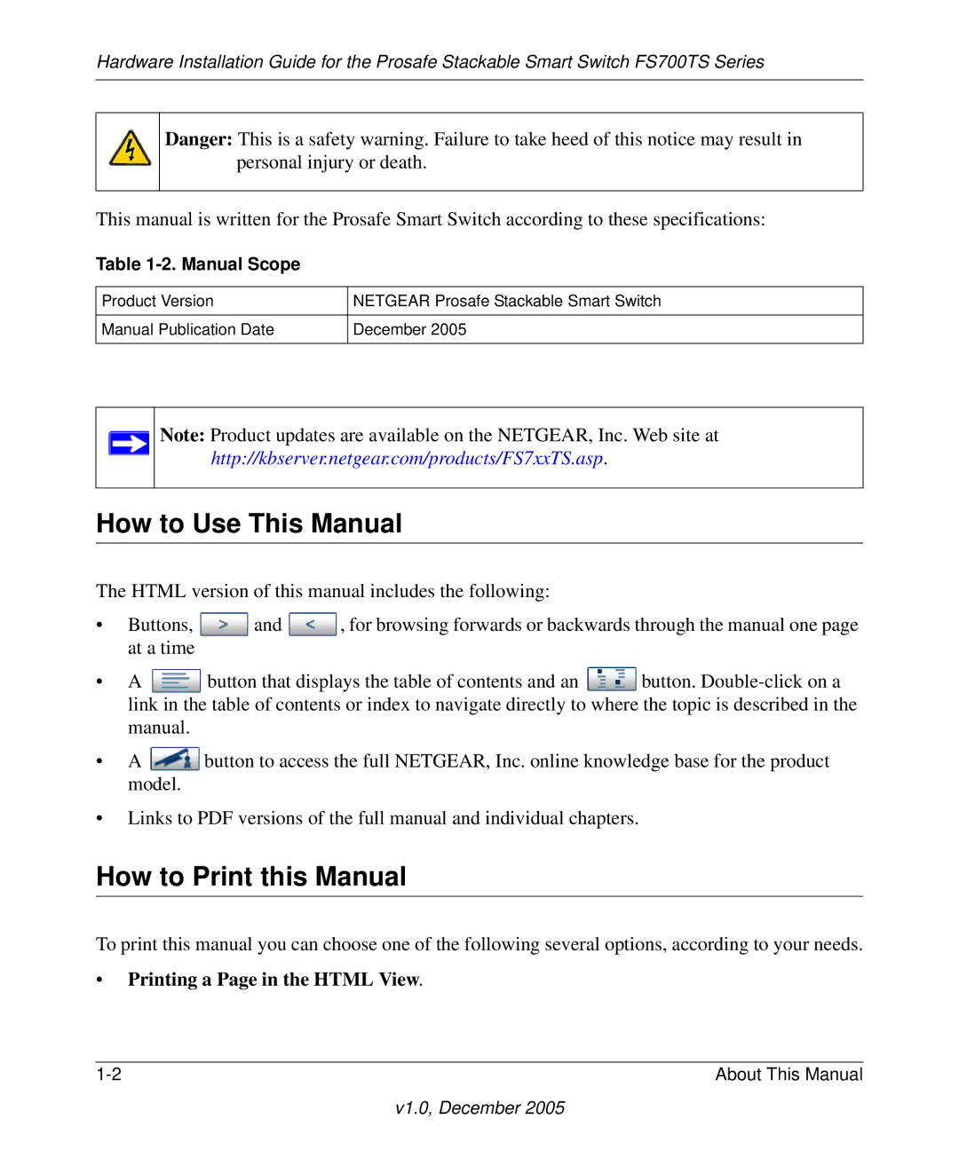 NETGEAR FS700TS manual How to Use This Manual, How to Print this Manual, Manual Scope 