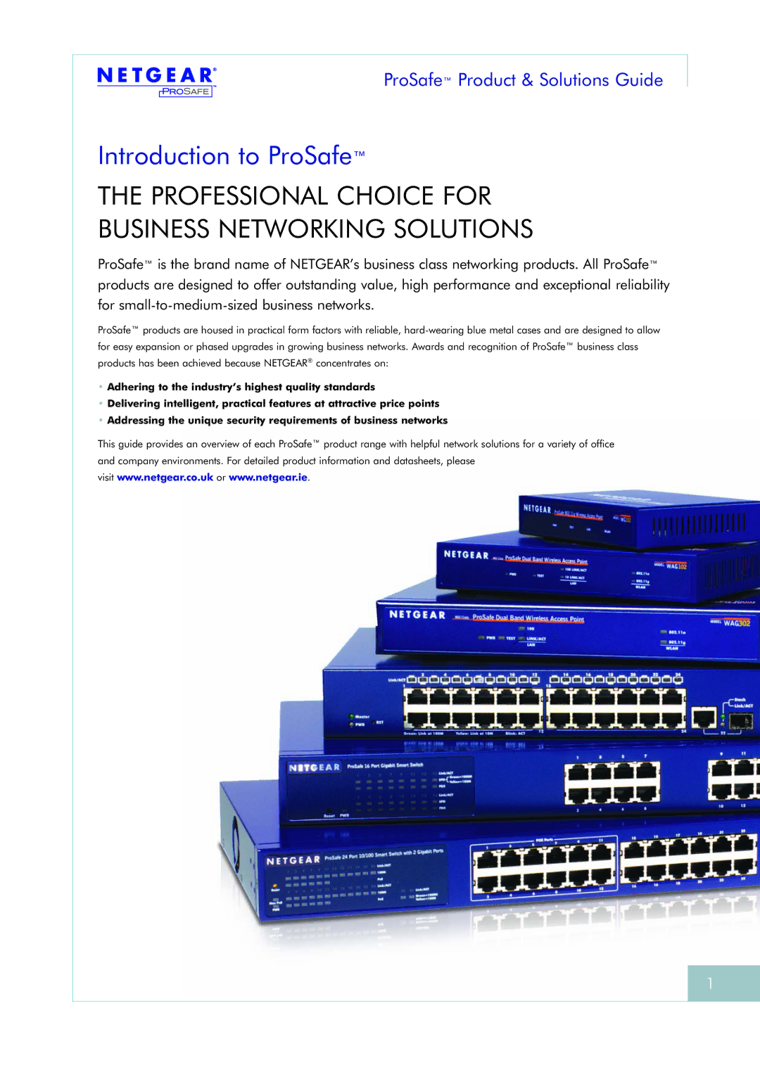 NETGEAR FS726TPNA manual Introduction to ProSafe, Professional Choice for Business Networking Solutions 