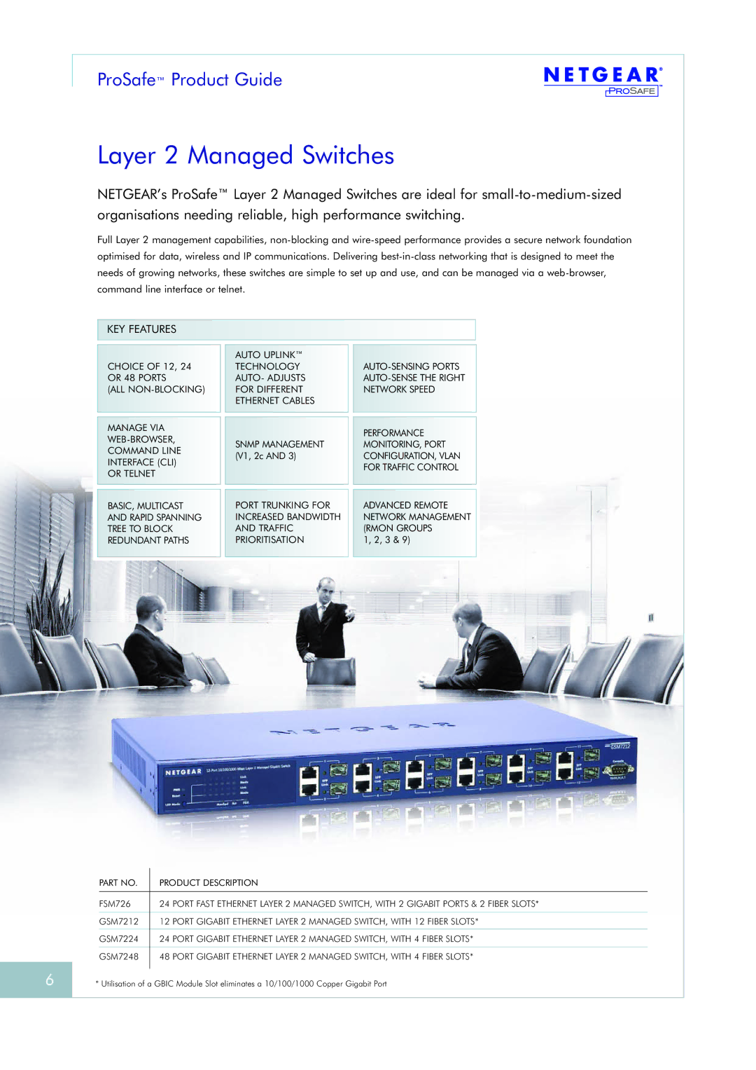 NETGEAR FS726TPNA manual Layer 2 Managed Switches 